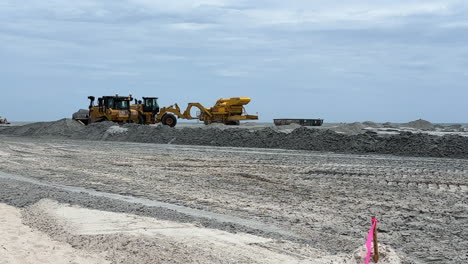 beach stabilization project, sand replenishment, construction equipment