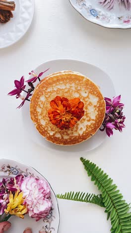 beautiful floral pancake display