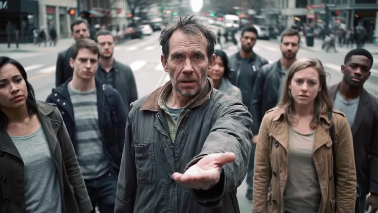 A Group of Individuals Standing Resolutely in a Busy Street, Seeking Change and Understanding in a Chaotic Urban Environment, Uniting Under a Common Purpose