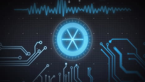 animación del escaneo del alcance y el procesamiento de datos