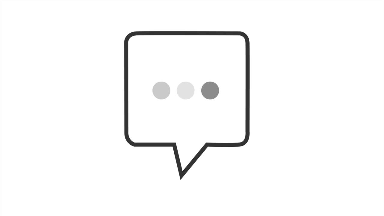 A simple element of a thought bubble, email, or text message popping up, with typing or thinking dots slowly pulsing inside