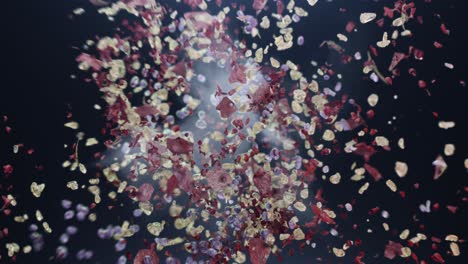 explosión en los fragmentos de coronavirus rojo