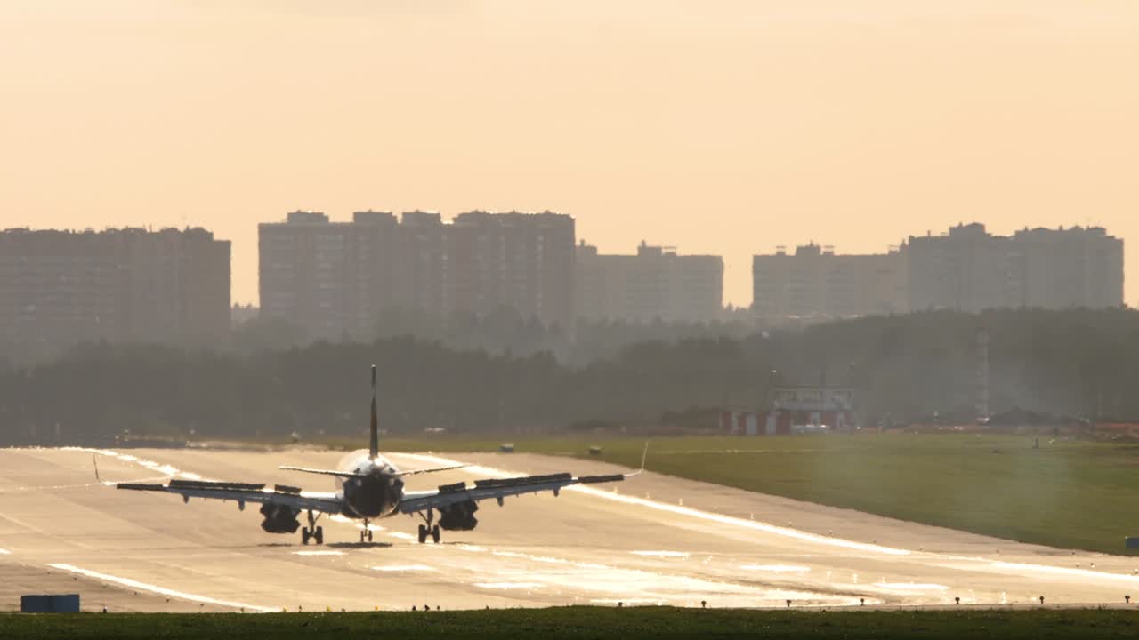 Plane braking after landing