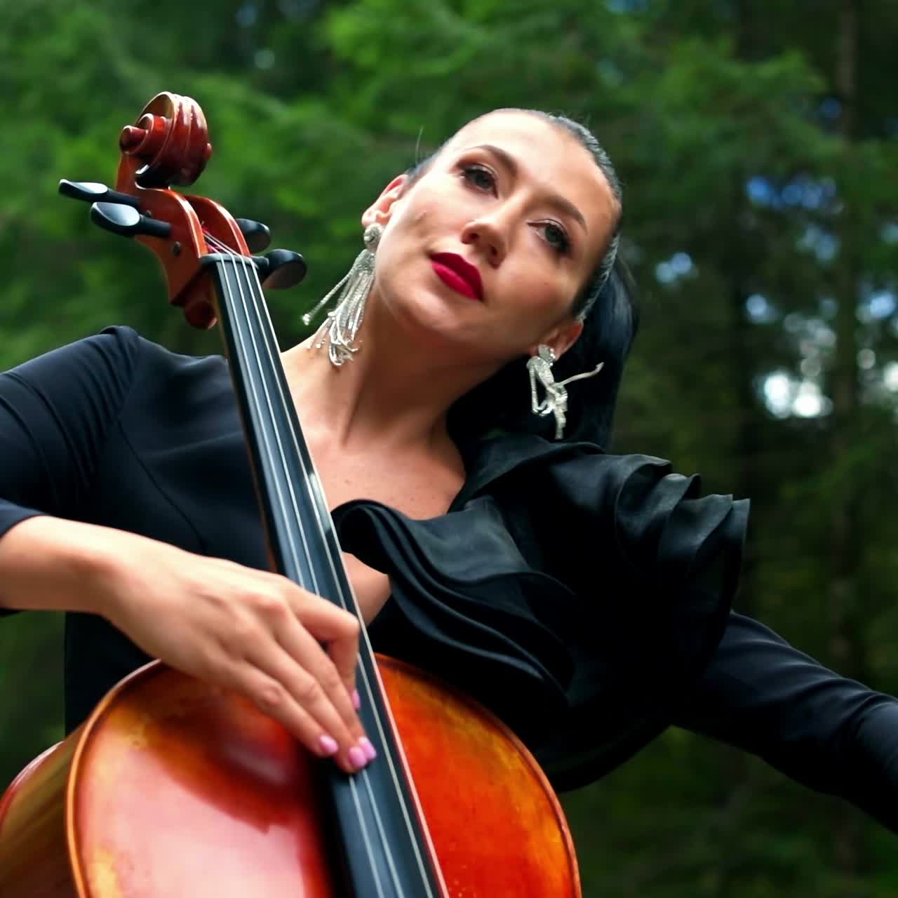 Portrait of woman playing cello