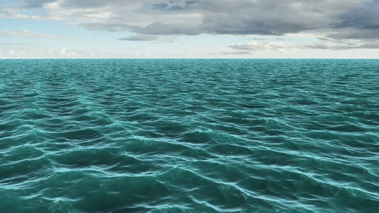 Oceano blu generato digitalmente in movimento