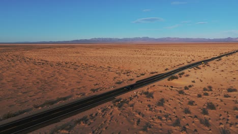 modern car driving on a street in the desert from california to arizona