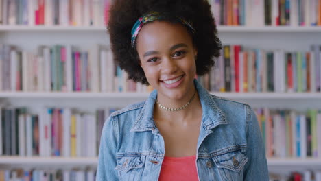 Face,-black-woman-and-library-to-relax