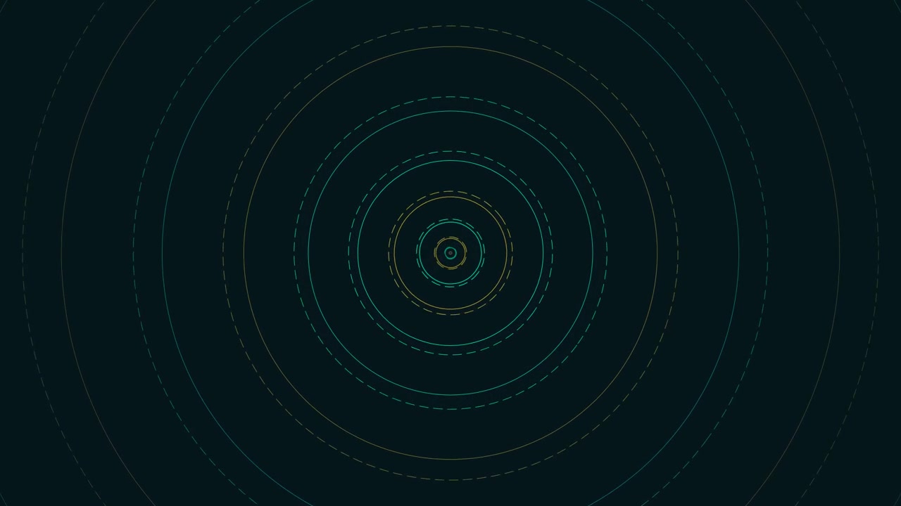 Abstract Animation of Concentric Dashed Circles Expanding
