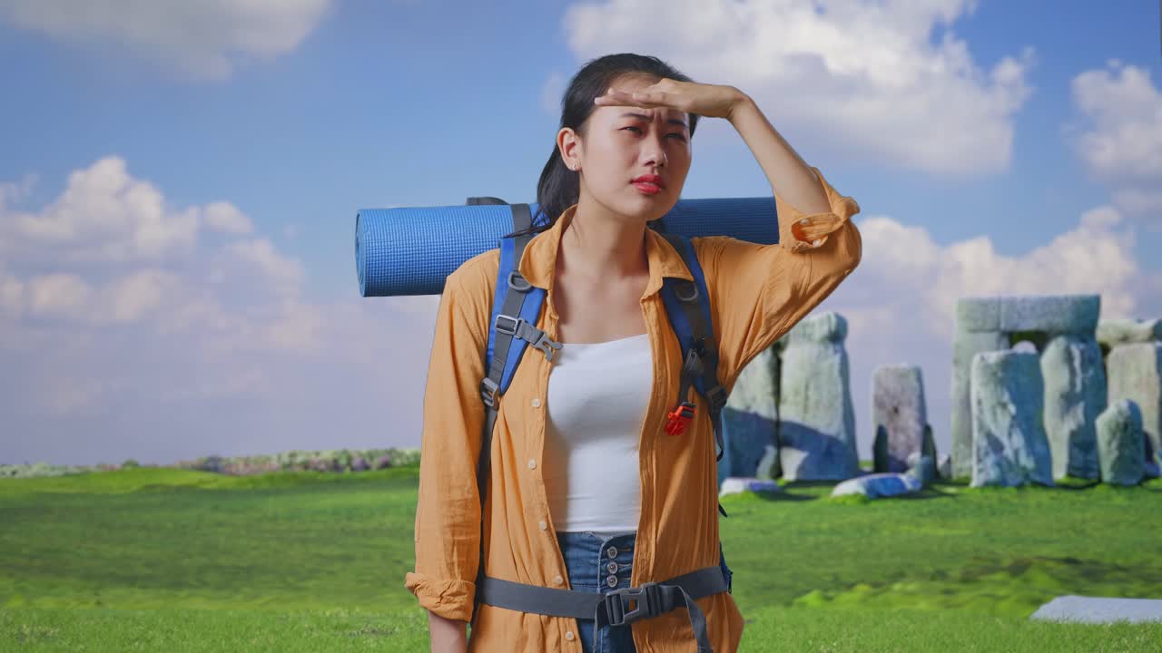 Tourist at Stonehenge