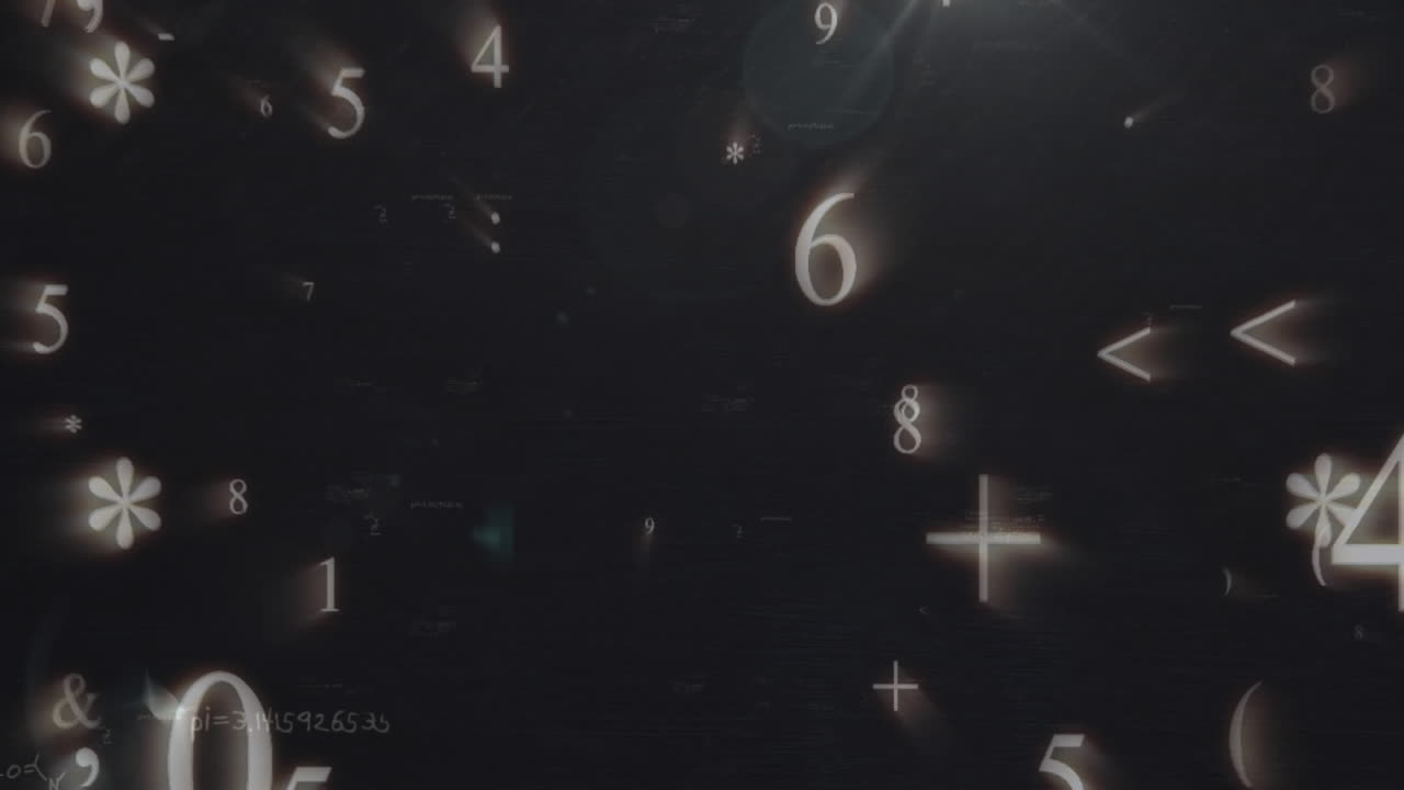 수학 방정식과 숫자의 애니메이션 변화