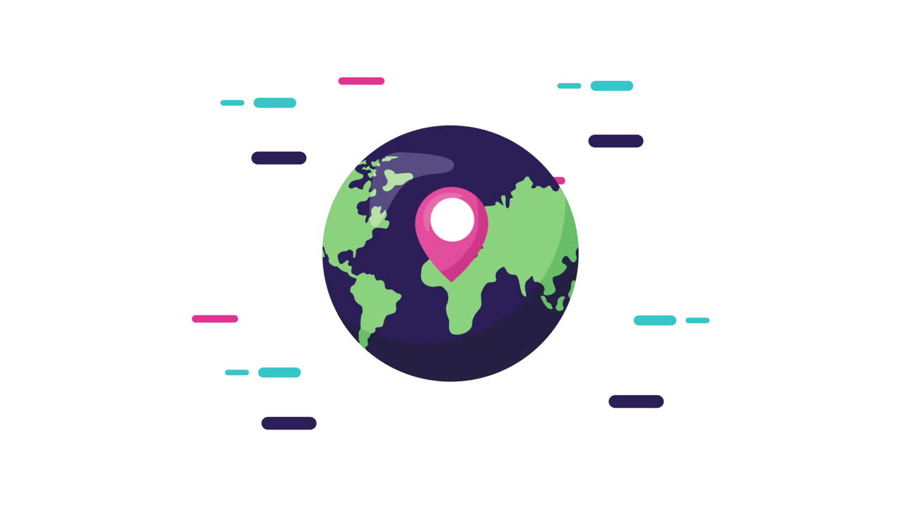 planeta del mundo con ubicación de pin