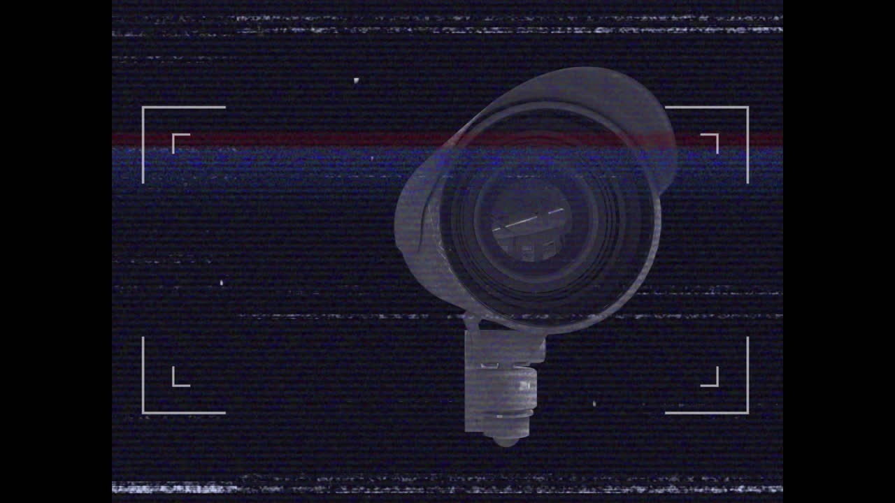 animación de la cámara de vigilancia en fondo oscuro