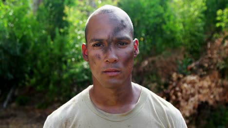 military soldier standing at boot camp 4k