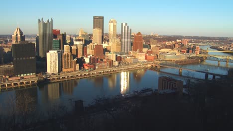 wide shot of downtown pittsburgh pa