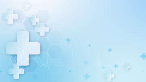 blue medical design with crosses. looped medical screensaver with animated healthcare symbols.