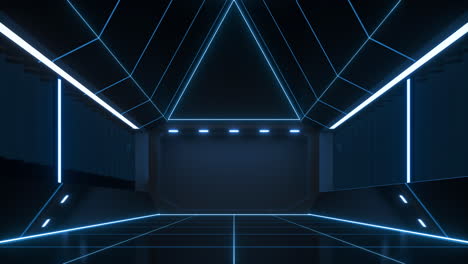 go forward in the dark empty room, 3d rendering.