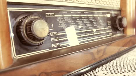 vintage radio in wooden case.