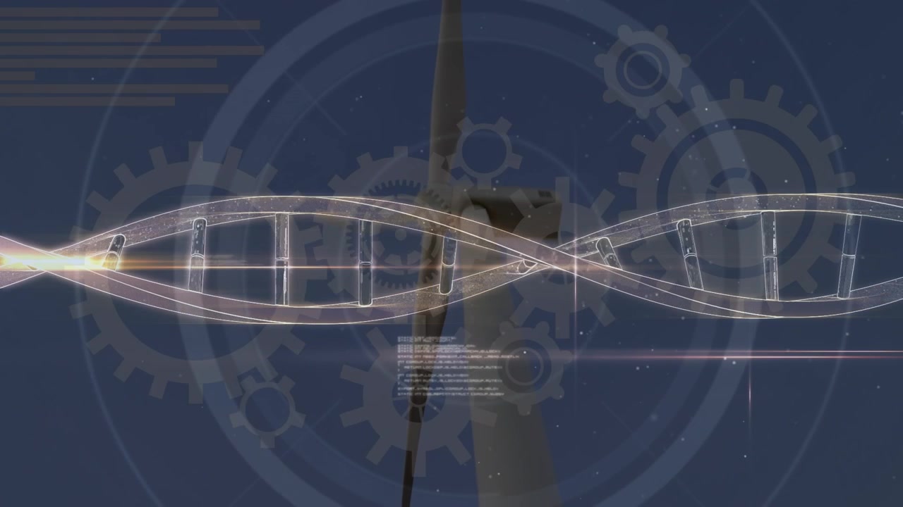 Animation af databehandling over vindmølle