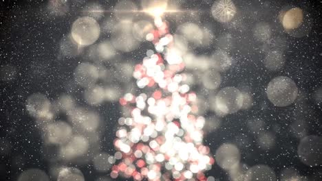 falling snow with bokeh light christmas circles