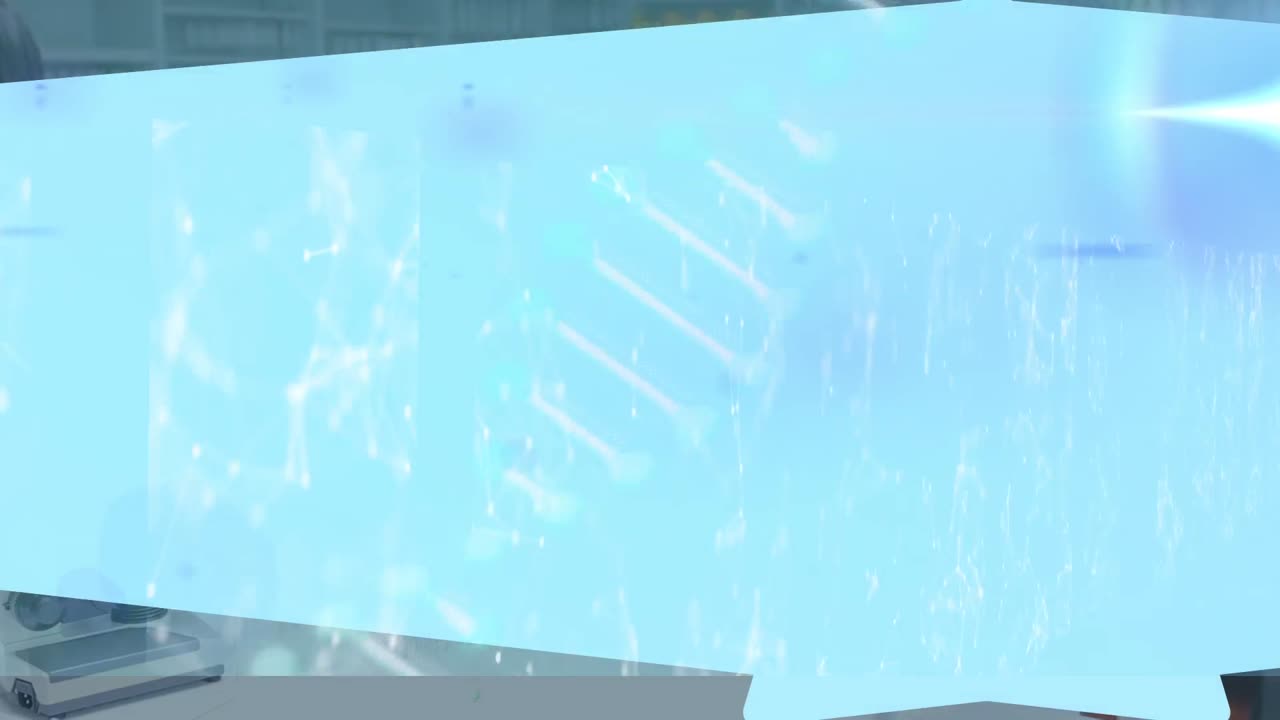 실험실에서 다양한 과학자들에 대한 dna  ⁇ 과 연결 네트워크의 애니메이션