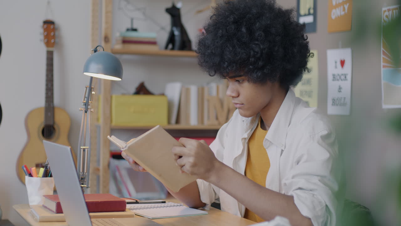 Teenager Reading at Home