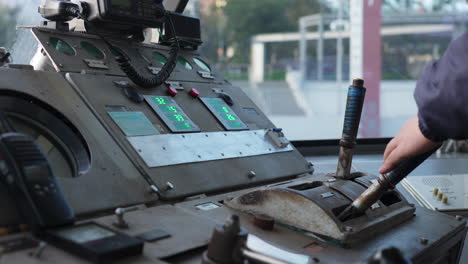 operating a ship's control panel
