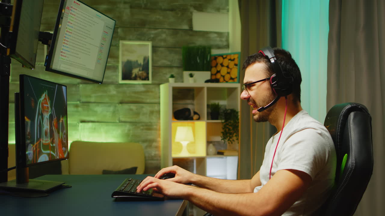 el juego ha terminado para un jugador profesional durante un campeonato de disparos.