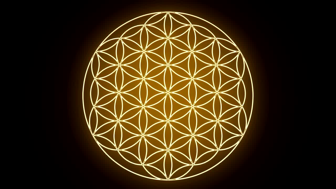 la flor de la vida formando el símbolo de la geometría sagrada