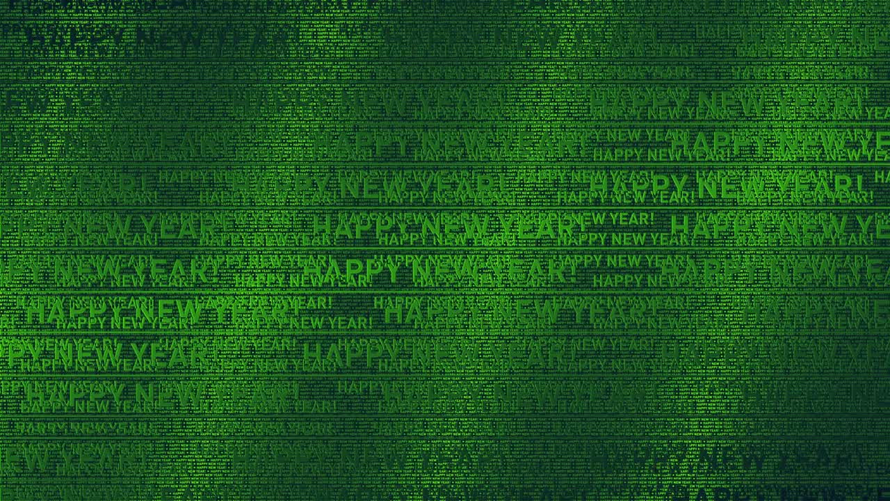 feliz año nuevo. prensa pared - fondo con muchas inscripciones de saludos de año nuevo.