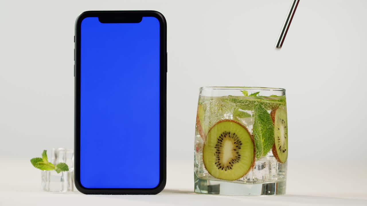 Mobile Phone Mockup with Kiwi Cocktail