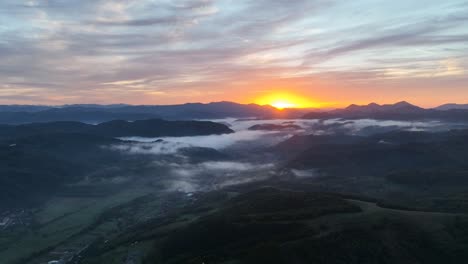 high altitude sunrise panoramic view