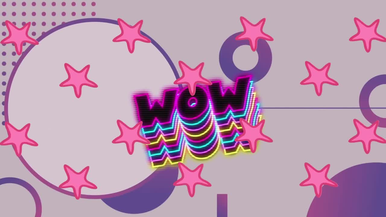 animazione di forme che si muovono sul testo wow