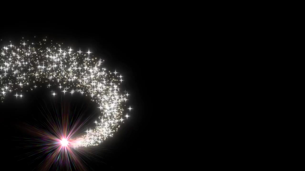Animated Glowing Star Trail Moving in a Swirling Pattern