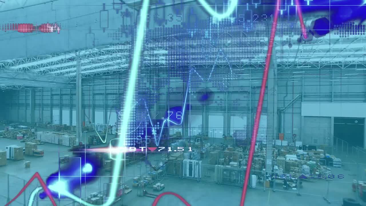 animación de las estadísticas y el procesamiento de datos financieros en el almacén