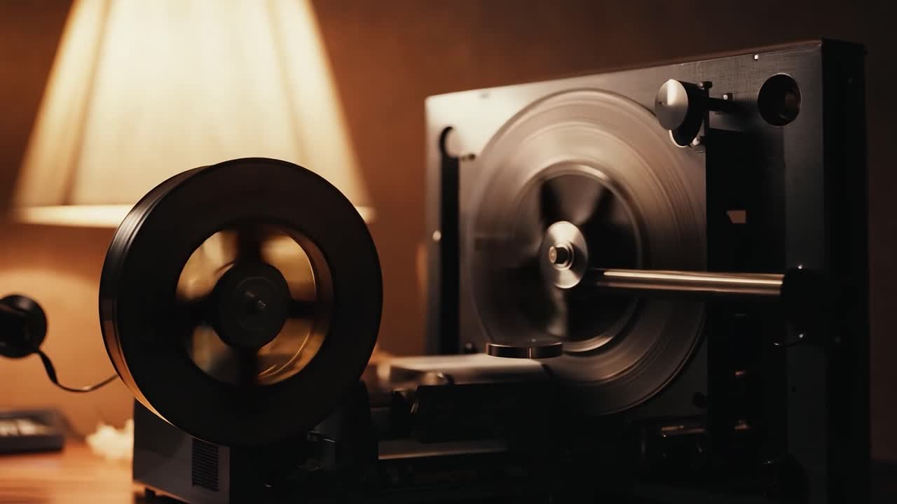 빈티지 릴-투-릴 테이프 레코더의 클로즈업