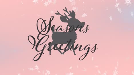 Animation-of-christmas-greetings-text-over-christmas-decorations-and-reindeer