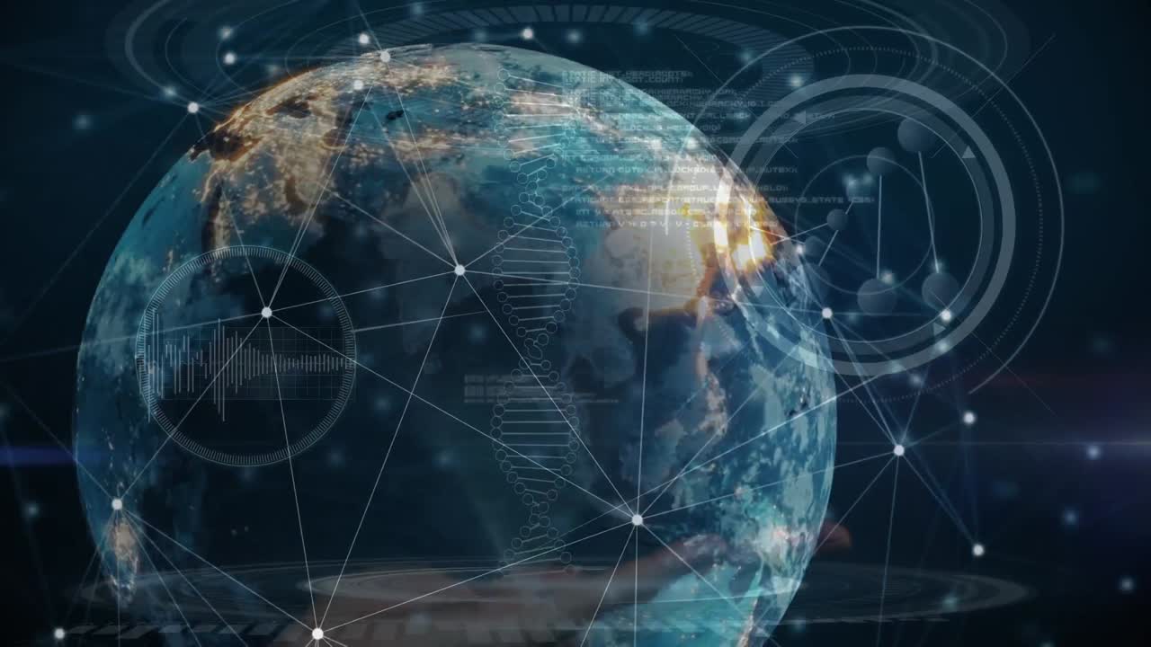 Animation of globe over data processing