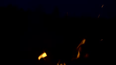 fuego de campamento en la noche quemando