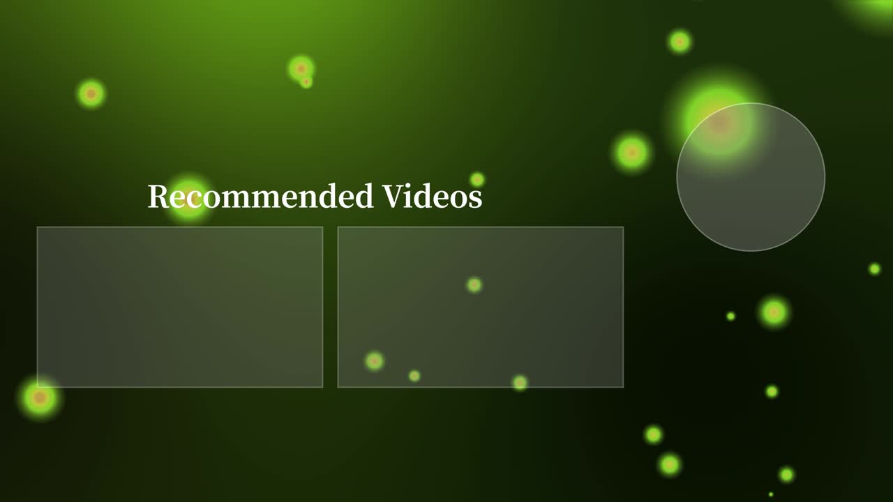 gráficos de movimiento de pantalla de extremo de tarjeta de punto flotante luminoso