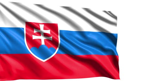 flag of slovakia with fabric structure in the wind (alpha channel, loopable)