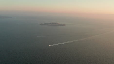aerial slider shot of alcatraz island san francisco