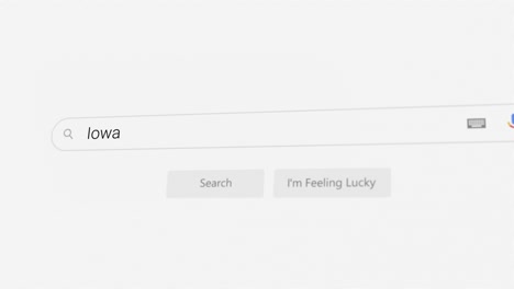 searching for iowa on internet browser