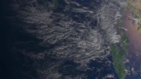 tierra en el espacio con conexiones digitales