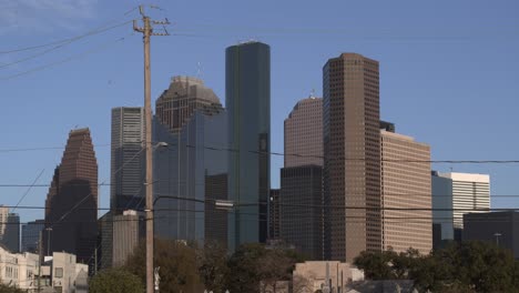 4k aerial of downtown houston skyline