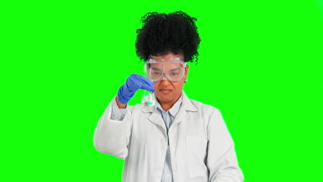 thumbs down, face and a woman with science