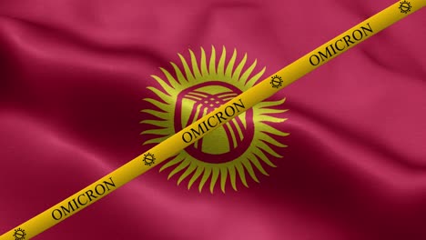 variante omicron y franja de prohibición en la bandera de kirguistán - bandera de kirguistán