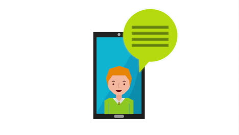 teléfono inteligente con una persona en la pantalla