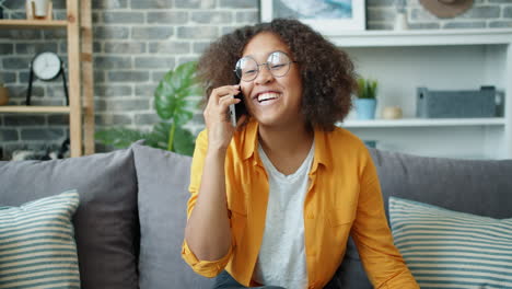 happy woman talking on phone