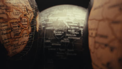close-up of vintage globes