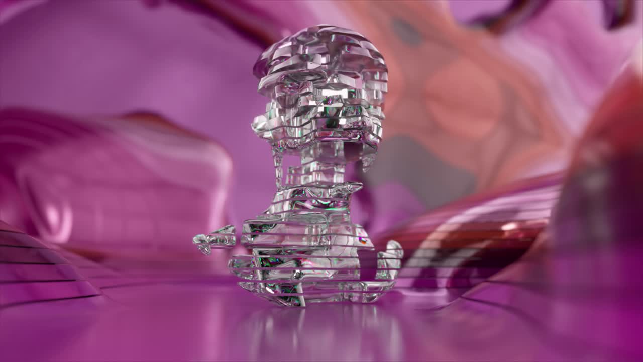 escultura de cristal 3d abstracta